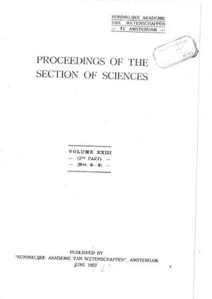 PROCEEDINGS OF THE SECTION OF SCIENCES